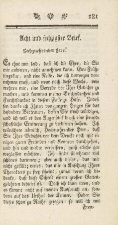 Acht und sechzigster Brief