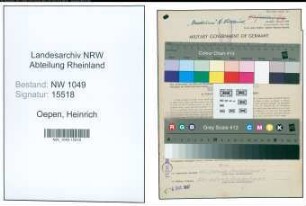 Entnazifizierung Heinrich Oepen , geb. 23.01.1906 (Elektromonteur)