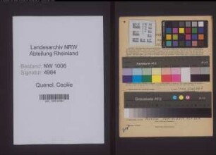 Entnazifizierung Cecilie Quenel , geb. 19.01.1891 ()