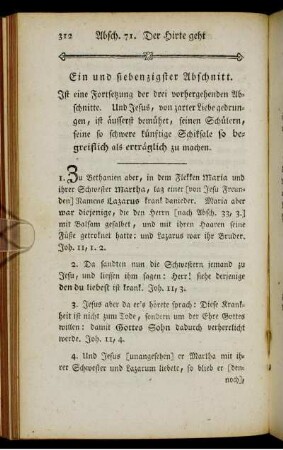 Ein und siebenzigster Abschnitt. - Fünf und siebenzigster Abschnitt.