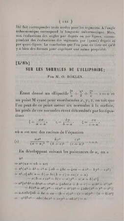 Sur les normales de l'ellipsoïde.