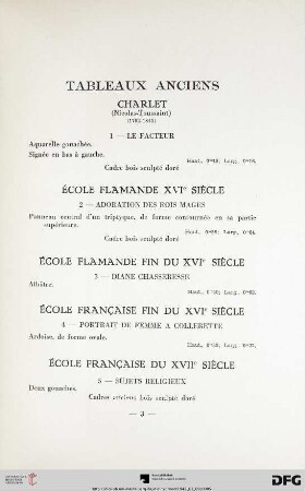 Tableaux anciens (Nr. 1-12)