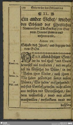 XL. Gebet wider den Erbfeind des Christlichen Namens, den Türcken