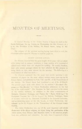 Minutes of meetings