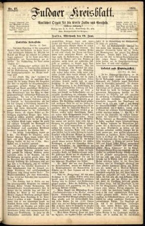 Ausgabe vom Mittwoch, den 19. Juni 1878.
