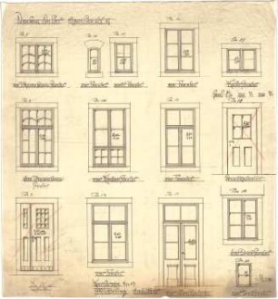 Billing, Hermann; Karlsruhe, Amalienstr. 67; Haus Walter - Fenster und Türen (Ansichten)