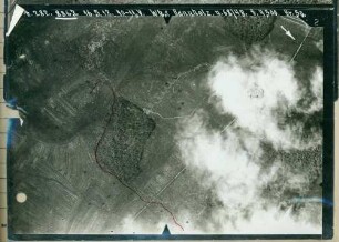 Foto der feindlichen Front beim Wohnhaus Bannholz westlich von Altkirch (Luftbild)