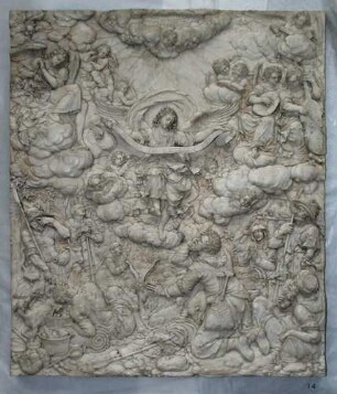 Alabasterrelief mit der Verkündigung der Geburt Christi an die Hirten