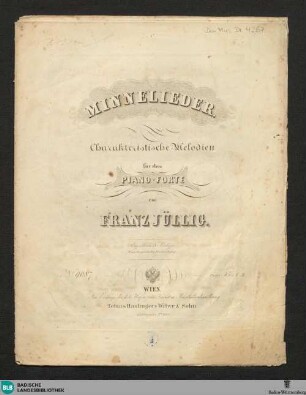 Minnelieder : characteristische Melodien für das Piano-Forte