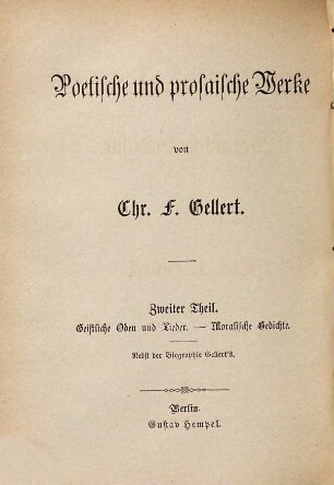 Poetische und prosaische Werke, 2. Geistliche Oden und Lieder