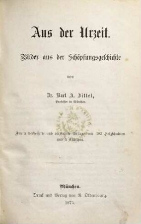 Aus der Urzeit : Bilder aus der Schöpfungsgeschichte