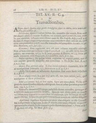 Iti. XV. II. C. 4. De Transactionibus.
