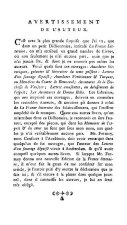 Avertissement De L'Auteur