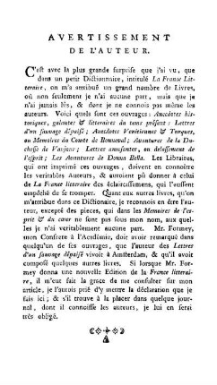 Avertissement De L'Auteur