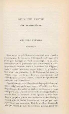 Deuxième partie. Des Stammgüter