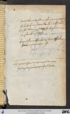 Handschriftliche Notiz.