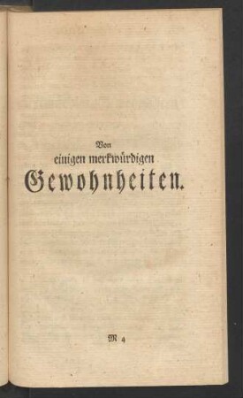 Von einigen merkwürdigen Gewohnheiten