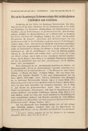Die an die Hamburger Reformversuche sich anschließenden Lehrbücher und Leitfäden.