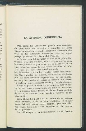 La absurda imprudencia