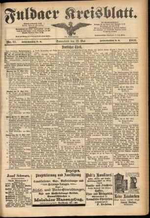 Zweite Ausgabe vom Samstag, den 23. Mai 1903.