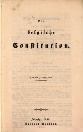 Die belgische Constitution