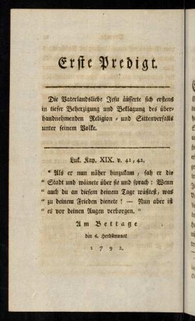 28-57, Erste Predigt.