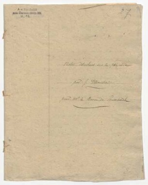 Notes détachées sur la polynésie par J. d'Urville, pour M. le Baron de Humboldt