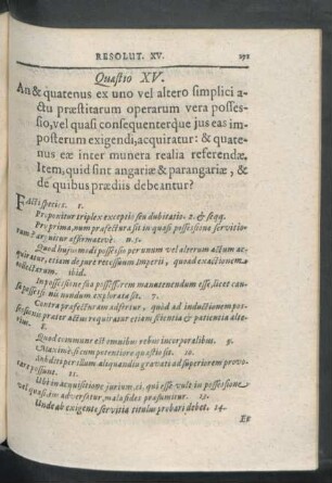 Quaestio XV. An & quatenus ex uno vel altero simplici actu praesitarum operarum ...