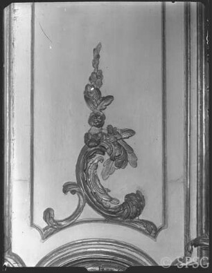 Potsdam, Neues Palais, Oberes Fürstenquartier, Jagdkammer, R.:259, Tür zum Oberen Konzertzimmer, rechter Flügel.