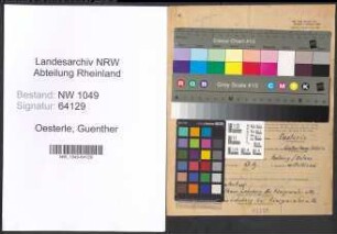 Entnazifizierung Guenther Oesterle , geb. 12.03.1922 (Foerster)