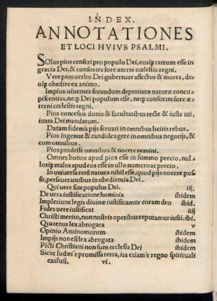 Index. Annotationes Et Loci Huius Psalmi.