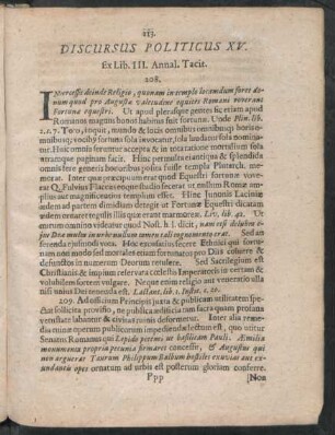 Discursus Politicus XV.