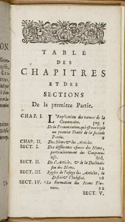 Table Des Chapitres Et Des Sections.