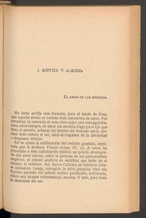 I. Mística y "libido"