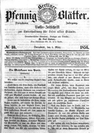 No. 10, Sonnabend, den 1. März