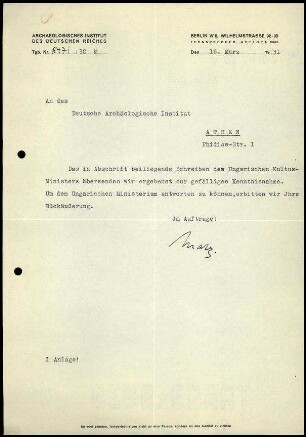 F. Matz an DAI Athen