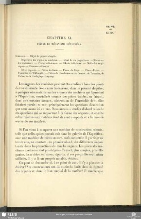 Chapitre XI. Pièces De Mécanisme Détachées