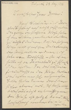 Brief an B. Schott's Söhne : 23.08.1896