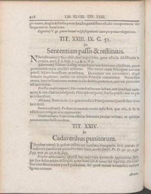 Tit. XXIII. IX. C. 51. De Sententiam passis & restitutis.