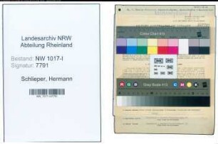 Entnazifizierung Hermann Schlieper , geb. 15.03.1893 (Werkzeugfabrikant)