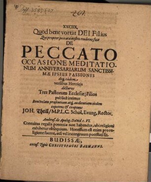 XXCIIX. De peccato
