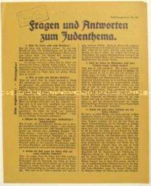 Antisemitisches Flugblatt der Deutschen Erneuerungs-Gemeinde