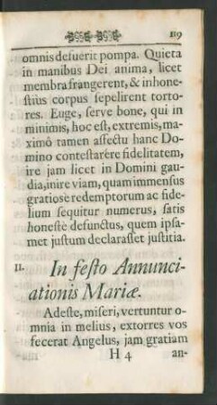 In festo Annunciationis Mariae.