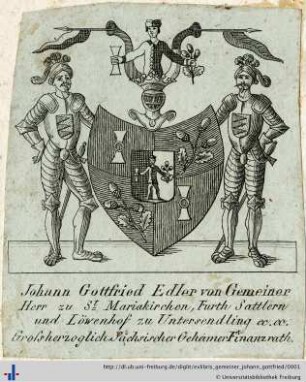[Provenienz]: Gemeiner, Johann Gottfried von