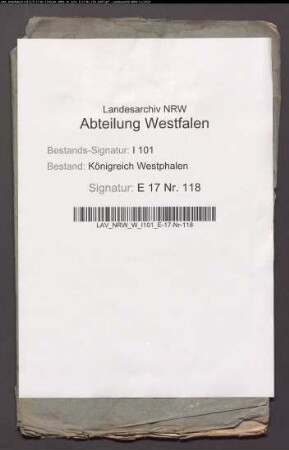 Von dem Freiherrn Kanne zu Breitenhaupt nachgesuchte Ablösung eines Lehens des Stifts Neuenheerse