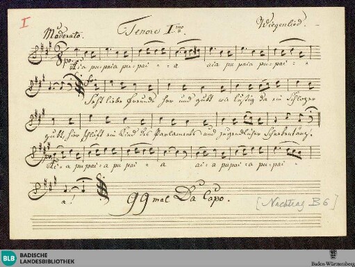 Wiegenlied - JWK Mus.Ms. B 6 : Coro maschile; A; StrK WoO 8.38