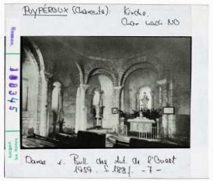 Puypéroux: Kirche, Chor nach Nordosten