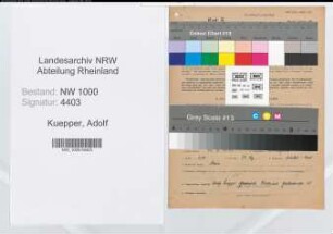 Entnazifizierung Adolf Kuepper, geb. 13.08.1893 (Gastwirt)