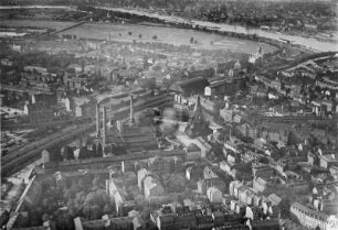 Dresden: Friedrichstadt und Altstadt mit Bahnhof Wettiner Straße. Luftbild-Schrägaufnahme von Süd-Südost