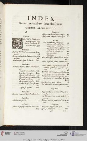 Index rerum notabilium locupletissimus ordine alphaetico